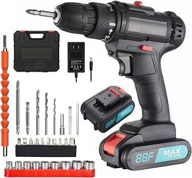 SKY-TOUCH 21V Cordless Drill Set with 2 Batteries, Charger, 28 Accessories and Storage Case, Electric Power Drill Kit with 2 Variable Speed, 25+1 Torque Settings, Forward/Reverse Control, LED Light - Amazon.ae Price Tracker