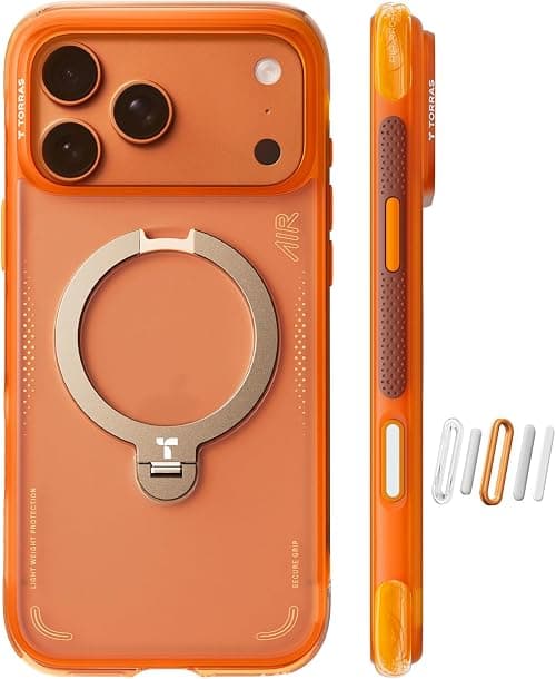 TORRAS Ostand Q3 Air for iPhone 17 Pro Max Case with 360 Magnetic Stand, Fit for Magnetic, Mil-Grade Drop Tested, Camera Control Button, Shockproof Phone Case for 17 Pro Max 6.9", Horizon Orange على Amazon.ae - متتبع الأسعار