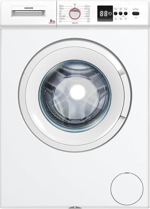 Hoover 6 Kg Front Load Fully Automatic Washing Machine, 1000 Rpm 15 Programs, Electronic Control System, Easy To Operate Clothes Washer, Made In Turkey, HWM-V610-W (White) on Amazon.ae - Price Tracker