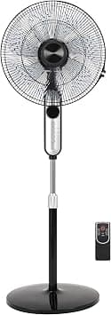 Olsenmark 16" Stand Fan with Remote Control – OMF1793 | 4-Speed Pedestal Fan with 7 Blades, 70W High-Efficiency Motor, 9-Hour Timer, 3 Modes for Home, Office, Study, Garage & Apartment على Amazon.ae - متتبع الأسعار