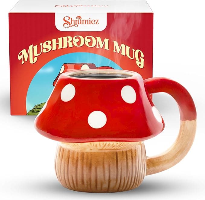 Mushroom Mug 12oz - Cute Ceramic Mushroom Cup for Coffee Tea and Mushroom Gifts - Cool Cottagecore Aesthetic Kawaii Unique Fun Funky Novelty Hippie Fungi Toadstool Silly Plant Mushroom Stuff Decor on Amazon.ae - Price Tracker
