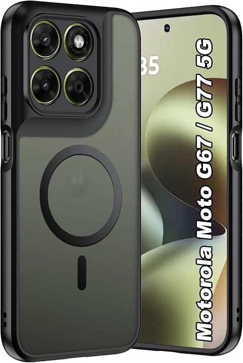Motorola Moto G67 / G77 / G87 5G Case with Built in Magnet, Shock and Anti-Scratch Protection, Non-Slip Design - Magnetic Cover for Motorola G77 / G87 5G - Black on Amazon.ae - Price Tracker