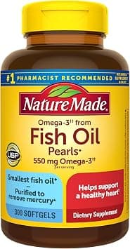 Nature Made Fish Oil Pearls 550 mg, 300 Softgels, Fish Oil Omega 3 Supplement For Heart Health on Amazon.ae - Price Tracker