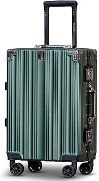 Hard Shell 20 Inch (7-10KG) Cabin Size Aluminum Frame Unbreakable Fashion Luggage with 360° Double Spinner Wheels (GREEN) on Amazon.ae - Price Tracker