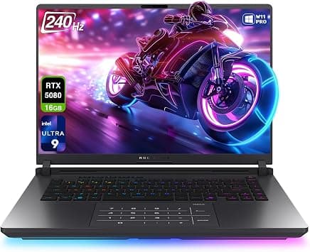 ASUS ROG Strix G16 Gaming Laptop, Intel Ultra 9-275HX, 32 GB DDR5 RAM, 2 TB PCIe SSD, 16" 2.5K (2560x1600) Display, Nvidia G-Force RTX 5080, RGB Backlit Chiclet Keyboard, W11 Pro, Eclipse Gray على Amazon.ae - متتبع الأسعار