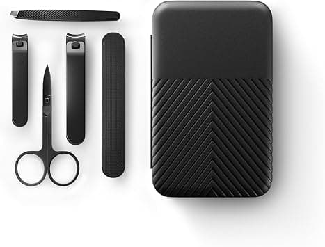 MANSCAPED® Shears 3.0, 5-Piece Precision Men’s Nail Grooming Travel Kit, Stainless Steel Manicure Set with Fingernail & Toenail Clippers, Nail File, Slant Tip Tweezers, Cuticle Scissors, Travel Case - Best Deal Finder