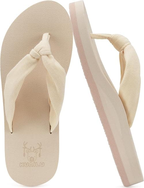 KuaiLu Flip Flops Women Arch Support Yoga Mat Comfortable Summer Beach Walking Thong Cushion Sandals Slip on Orthotic Slides Indoor Outdoor on Amazon.ae - Price Tracker