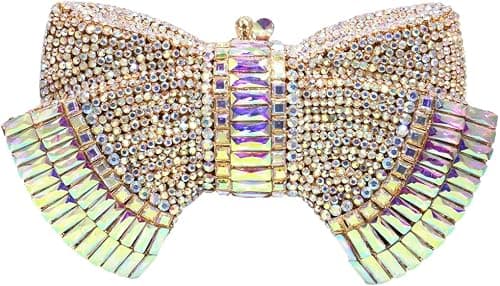 RomanticDesign Women Sparkly Bowknot Evening Clutch Luxury Rhinestone Bride Purse Wedding Party Prom Banquet Handbag على Amazon.ae - متتبع الأسعار