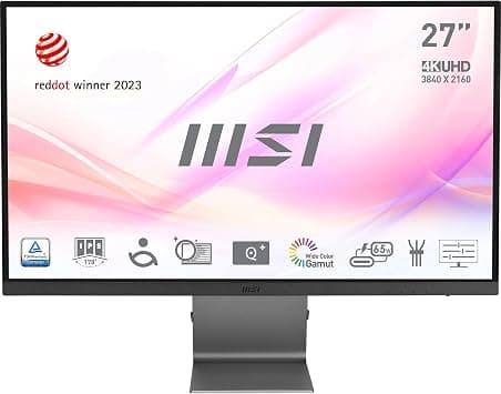 MSI Modern MD271UL 27'' Monitor, 4K UHD (3840 x 2160), 60Hz, IPS, 4ms, Adaptive-Sync, 2x HDMI 2.0b, DP1.2a, USB Type-C, DCI-P3 99% / sRGB139%, EyesErgo, Anti-Glare, Anti-Flicker, Less Blue light, TÜV on Amazon.ae - Price Tracker