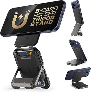 SUPCASE for MagSafe Wallet with Stand, Magnetic Wallet for Men, [Hold 5 Cards] [Adjustable Stand] [RFID Blocking] Phone Credit Card Holder Tripod for iPhone 17/16/15/14/13/12 Series, Black on Amazon.ae - Price Tracker