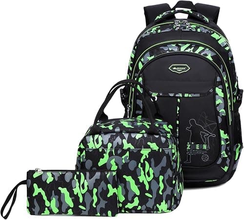 ZHIERNA School Backpack Boys Teenager Backpack Kids School Bags Children's Backpack Camouflage Backpacks Teenagers School Daypacks Shoulder Bags Set with Lunch Pack and Pencil Case on Amazon.ae - Price Tracker