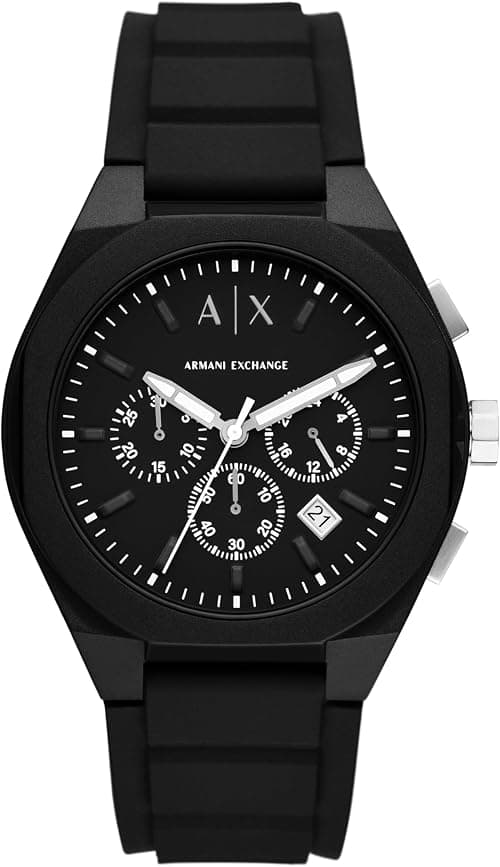 A|X Armani Exchange Chronograph Watch for Men with Stainless Steel, Silicone or Leather Band on Amazon - Best Deal Finder