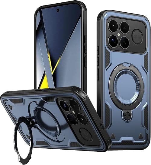 Case for Xiaomi Poco F8 Ultra 5G/Redmi K90 Pro Max 5G, Shockproof Military Protection with 360° Rotatable Metallic Stand Armor Heavy Duty Case for Xiaomi Poco F8 Ultra 5G.Blue على Amazon.ae - متتبع الأسعار