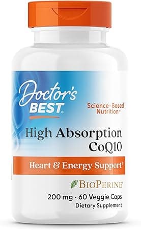 Doctor's Best High Absorption CoQ10 with BioPerine Gluten Free Naturally Fermented Vegan, Heart Health and Energy Production 200 mg 60 Veggie Caps, White on Amazon.ae - Price Tracker