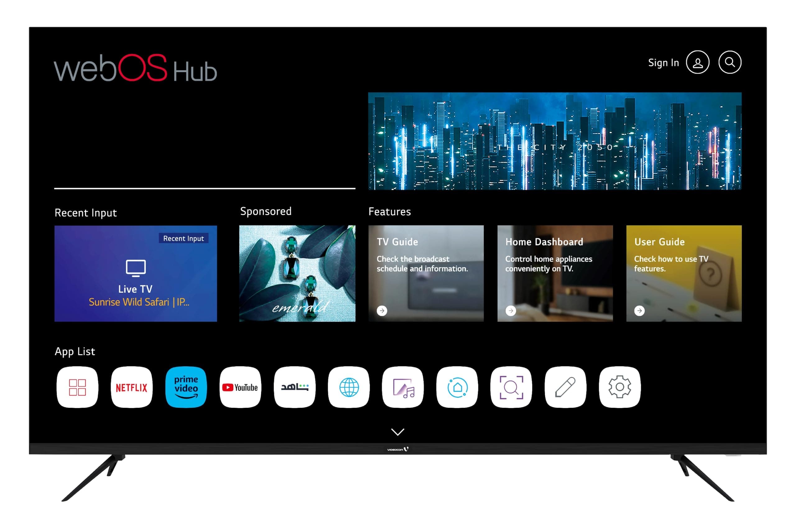 Videocon 70-Inch Edgeless QLED 4K UHD Smart TV, WebOS Hub, A+ Grade Panel, Magic Remote, Dolby Audio, Bluetooth Connectivity – Model E70QLWO1100 on Amazon.ae - Price Tracker