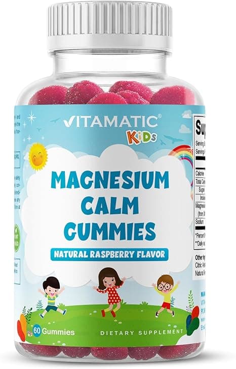 Kids, Magnesium Calm Gummies, Natural Raspberry, 60 Gummies, Vitamatic on Amazon.ae - Price Tracker