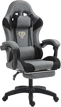 Wemart Gaming Chair, Computer Chair with Fabric,Office Chair with Armrest & Adjustable Seat, Ergonomic Video Game Chair with Neck and Massage Lumbar Support (grey) on Amazon.ae - Price Tracker