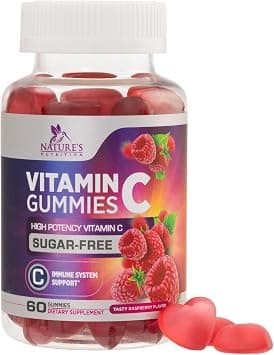 Sugar Free Vitamin C Gummies for Adults & Kids - Vegan Immune Support & Antioxidant Vitamins - Non-GMO, Dairy & Gluten Free C Vitamins - Vegetarian, Raspberry Flavor Supplements - 60 Count Gummies - Best Deal Finder