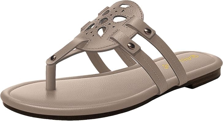 Athlefit Womens Flat Sandals Flip Flops Casual Slip on Comfortable Thong Beach Sandal for Women Dressy on Amazon.ae - Price Tracker