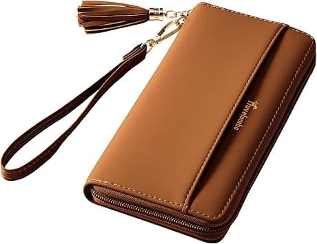 Travelambo Womens Wallet Tassel Bifold Ladies Cluth Wristlet Wrist strap Long Purse on Amazon.ae - Price Tracker