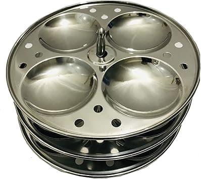 Gavya Best Stainless Steel Idli Cooker Maker 3-Rack Idli Stand steel Plates Idli Stand, 3 Tier SS idali stand Makes 12, Silver Kitchen Appliances, cookware utensils 7 inch on Amazon.ae - Price Tracker
