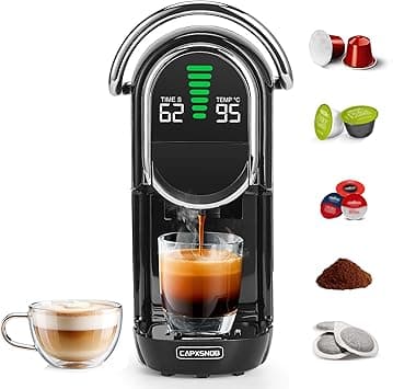 Magician1 Mini Pod Coffee Machines 5 in 1 for Nespresso Original, Dolce Gusto, Lavazza A Modo Mio Capsule, ESE 44mm Pads and Espresso Ground Coffee, 20Bar, 1450W, Hot and Cold brew for Home and Office - Amazon.ae Price Tracker