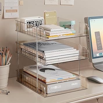 3-Tier Acrylic Desk Organizers, Paper Letter Tray Organizer, Office Organization and Storage, Stackable Document Organizer for Office School and Home على Amazon.ae - متتبع الأسعار