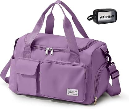 BEULPTN Small Gym Bag for Women, Waterproof Travel Duffle Bag Carry On Weekender Bag with Shoe Compartment & Wet Pocket, 08#Purple on Amazon.ae - Price Tracker