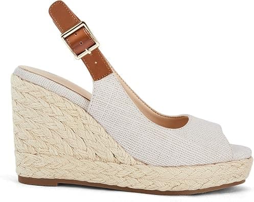 Juliet Holy Womens Ankle Strap Espadrille Wedges Round Open Toe Platform Slingback Slip on Peep Toe Sandals Comfort Summer Shoes on Amazon.ae - Price Tracker