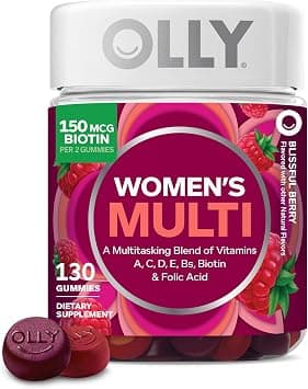 OLLY Women's Multivitamin Gummy, Overall Health and Immune Support, Vitamins A, D, C, E, Biotin, Folic Acid, Adult Chewable Vitamin, Berry, 65 Day Supply - 130 Count on Amazon.ae - Price Tracker