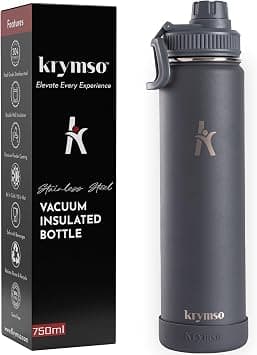 750ml Stainless Steel Water Bottle, Double Wall Insulated Water Bottle, Leak Proof, BPA Free, Silicone Boot, Thermos Bottle, Cold Hot Bottle for Kids, School, Gym (Graphite Gray) - Best Deal Finder