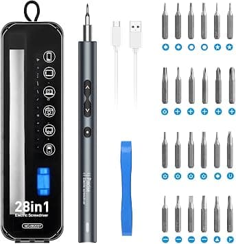 KASTWAVE Electric Screwdriver, 28 in 1 Cordless Mini Power Screwdriver Set with 24 Bits, Rechargeable Repair Tools Kit, Precision Screwdriver Magnetizer for Smartphones, Toys, PC on Amazon.ae - Price Tracker