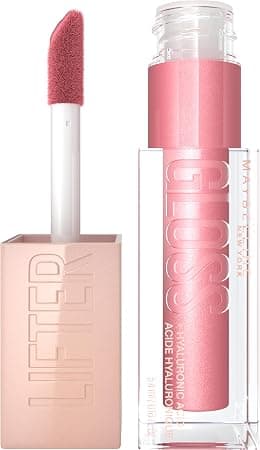 Maybelline Lifter Gloss, Hydrating Lip Gloss with Hyaluronic Acid, High Shine for Plumper Looking Lips, Brass, Pink Neutral, 0.18 Ounce - Best Deal Finder