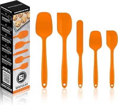 OVENTE Silicone Spatula Set of 5, Food Grade Rubber Spatula with High Heat Resistant, BPA-Free and Dishwasher Safe, Nonstick Kitchen Utensils for Baking, Cooking and Mixing, Orange SP12305O - Amazon.ae Price Tracker