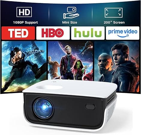 Outdoor Projector, Mini Projector with 100" Screen, 1080P and 240" Supported Movie Projector 7500 L Portable Home Video Projector Compatible with Smartphone/TV Stick/PS4/PC/Laptop on Amazon.ae - Price Tracker