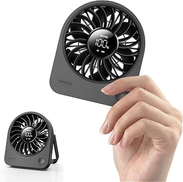 Aecooly Mini Desk Fan, Portable Hand Fan Rechargeable [10H Max Cooling Time], 180° Foldable Small Table Fan, 4 Speeds Quiet Personal Fan for Bedroom, Home, Office, Travel, Gifts for Women - Black on Amazon.ae - Price Tracker