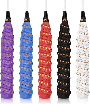 5 Pack PU Racquet Grip, Super Absorbent Tennis Badminton Squash Rackets Overgrip Anti Slip Perforated Racket Grips Non-Slip Handle Grip Tape on Amazon.ae - Price Tracker