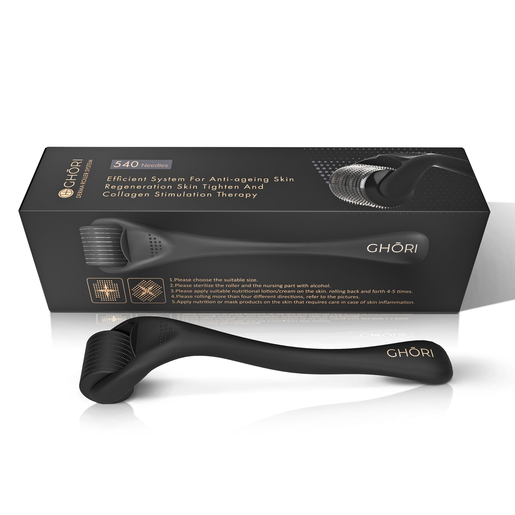 Ghori Derma Roller 1 MM | With 540 Titanium Microneedles | Premium Microneedle for Men & Women | Scalp, Face, & Body Roller | Hair Regrowth Treatment | Safe & Effective to Use on Amazon.ae - Price Tracker