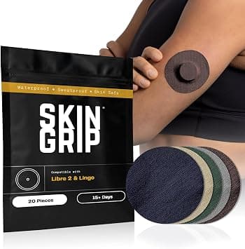 Skin Grip Freestyle Libre 2 Sensor Covers & Lingo CGM – Waterproof and Sweatproof Adhesive for 10-15 Days, Pre-Cut Medical Tape, Continuous Glucose Monitor Patch – 20 Pack, Basic Pack على Amazon.ae - متتبع الأسعار