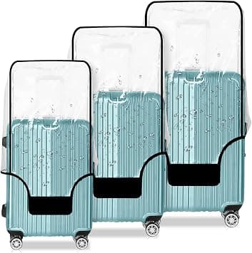 Suitcase Covers for Luggage – TSA Approved Clear PVC Luggage Protector Cover, Thick Transparent Waterproof Sleeve with Large Hook and Loop Closure, Black Trim-0.4mm, 20/24/28" Suitcase on Amazon.ae - Price Tracker