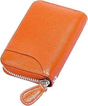 GADIEMKENSD Genuine Leather Credit Card Wallet Fold Accordion Style with RFID Blocking, Orange, 11 x 7 x 2 cm, 0 on Amazon.ae - Price Tracker