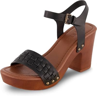 Dunes Women's Sealy Faux Wood Woven Heel Sandal +Comfort Foam & LiteSole Technology, Wide Widths Available on Amazon.ae - Price Tracker