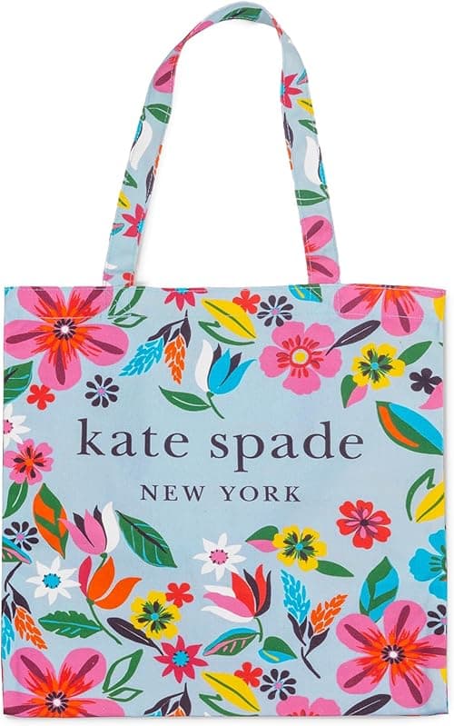 kate spade new york Canvas Tote Bag for Women, Cute Tote Bag for Work or Teacher, Canvas Beach Bag, Book Tote with Pocket on Amazon.ae - Price Tracker
