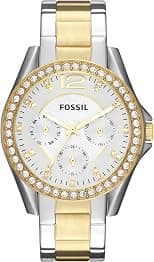 Fossil Riley Women's Watch with Crystal Accents and Stainless Steel Bracelet Band - Best Deal Finder
