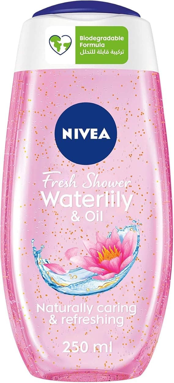 NIVEA Shower Gel Body Wash, Cleansing Waterlily & Oil with Caring Oil Pearls and Waterlily Scent, 250ml on Amazon.ae - Price Tracker