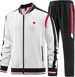 W JIANWANG Men's Casual Tracksuits Long Sleeve Jogging Suits Sweatsuit Sets Track Jackets and Pants 2 Piece Outfit - Best Deal Finder