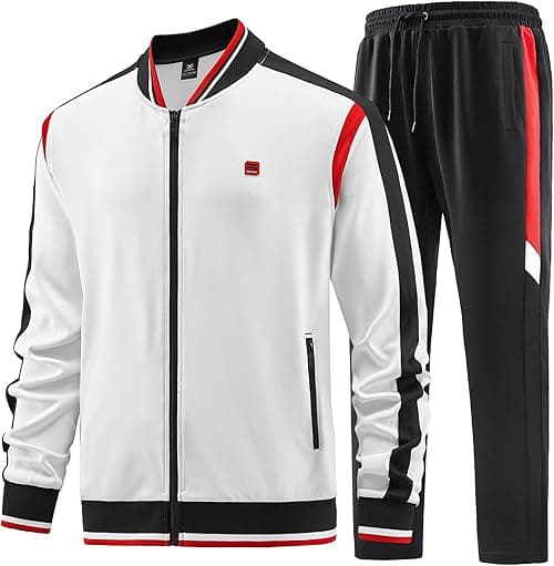 W JIANWANG Men's Casual Tracksuits Long Sleeve Jogging Suits Sweatsuit Sets Track Jackets and Pants 2 Piece Outfit on Amazon.ae - Price Tracker