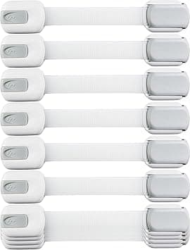 Wappa Child Safety Strap Locks (10 Pack) Baby Locks for Cabinets and Drawers, Toilet, Fridge & More. 3M Adhesive Pads. Easy Installation, No Drilling Required, White/Gray - Amazon.ae Price Tracker