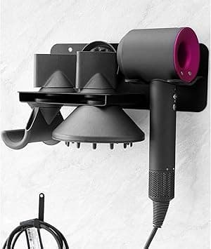 Hair Dryer Holder For Airwrap, Wall Mount Dyson Supersonic Airwrap Dryer, Metal Blow Stand Attachments Storage Bathroom And Salon, Black on Amazon.ae - Price Tracker