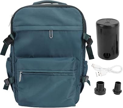 Vacuum Backpack, 27L Vacuum Seal Compression Backpack, with Electric Vacuum Pump, Water Proof, 15.6 Inch Laptop Backpack, for Travel Business (Peacock Blue) on Amazon.ae - Price Tracker